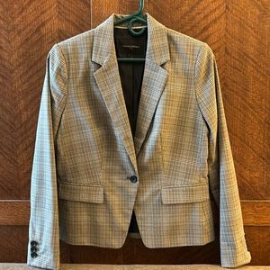 Banana Republic brown plaid single button blazer